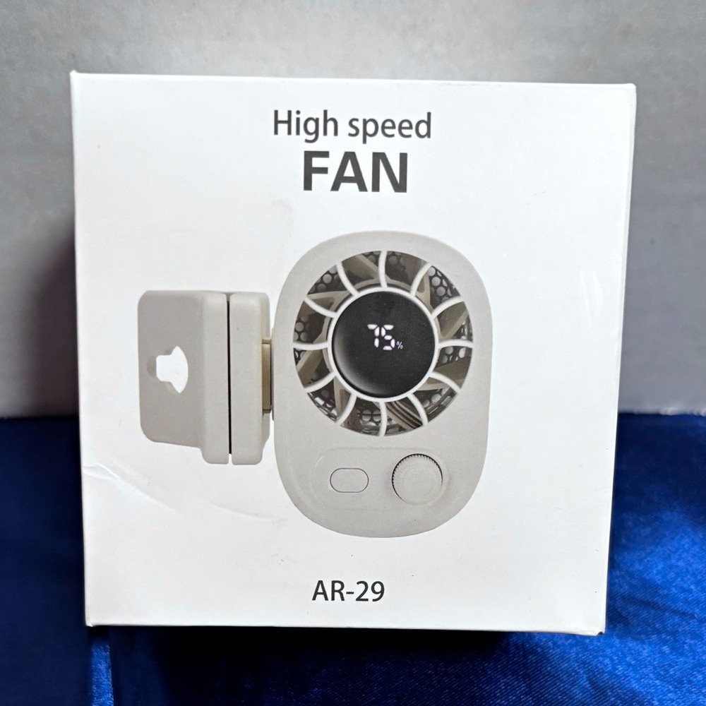 AR-29 High Speed Mini Clip-On Rechargeable USB/Battery Portable Fan White[Z]